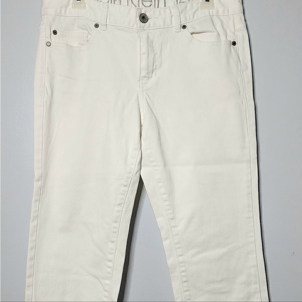 Calvin Klein white jeans women's 10